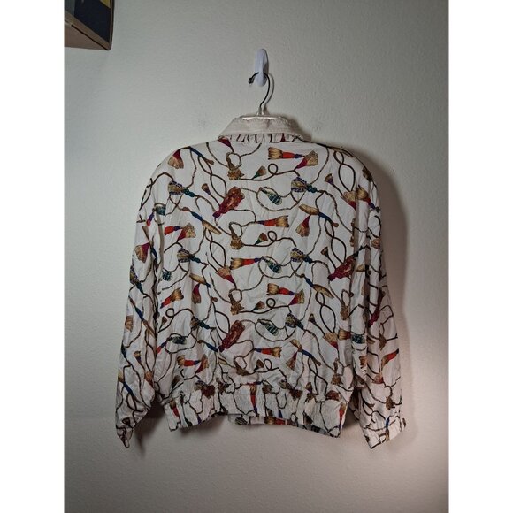 VTG Bocoo Track Suit 100% Silk Jacket Pants 80-90s Windbreaker Y2K Granny Sz XL - Picture 2 of 9